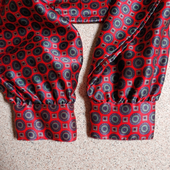 Nordstrom Silk Blouse Self Tie Long Sleeves Covered Button Down Placket - Picture 12 of 12